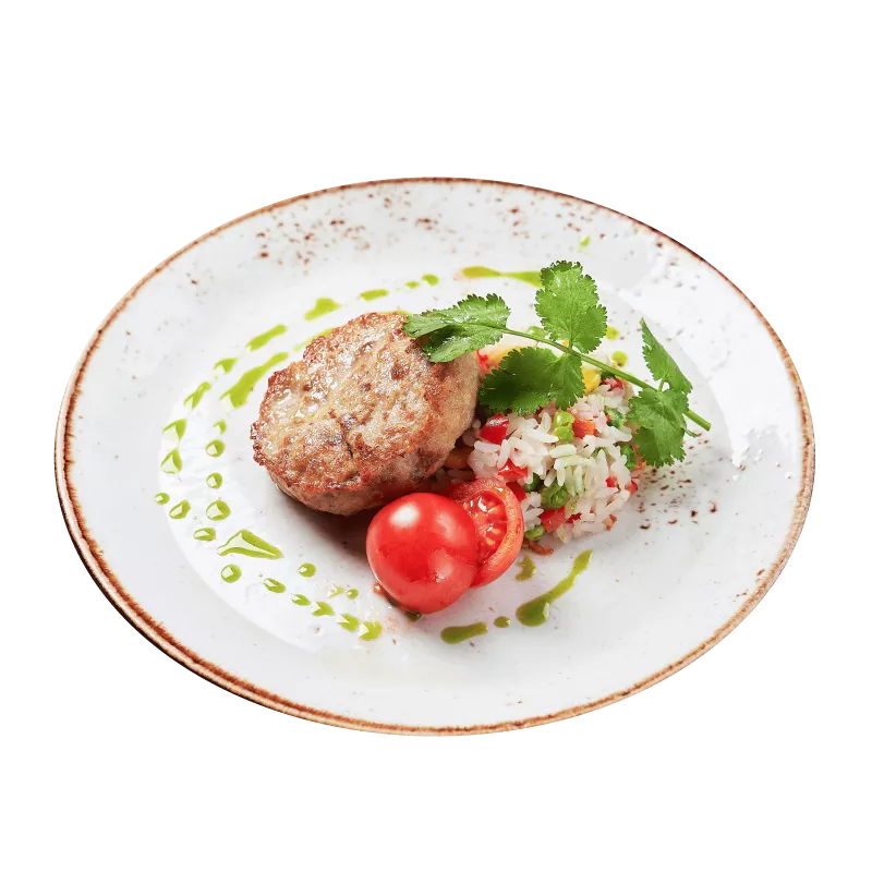 Куриная котлета с рисом 